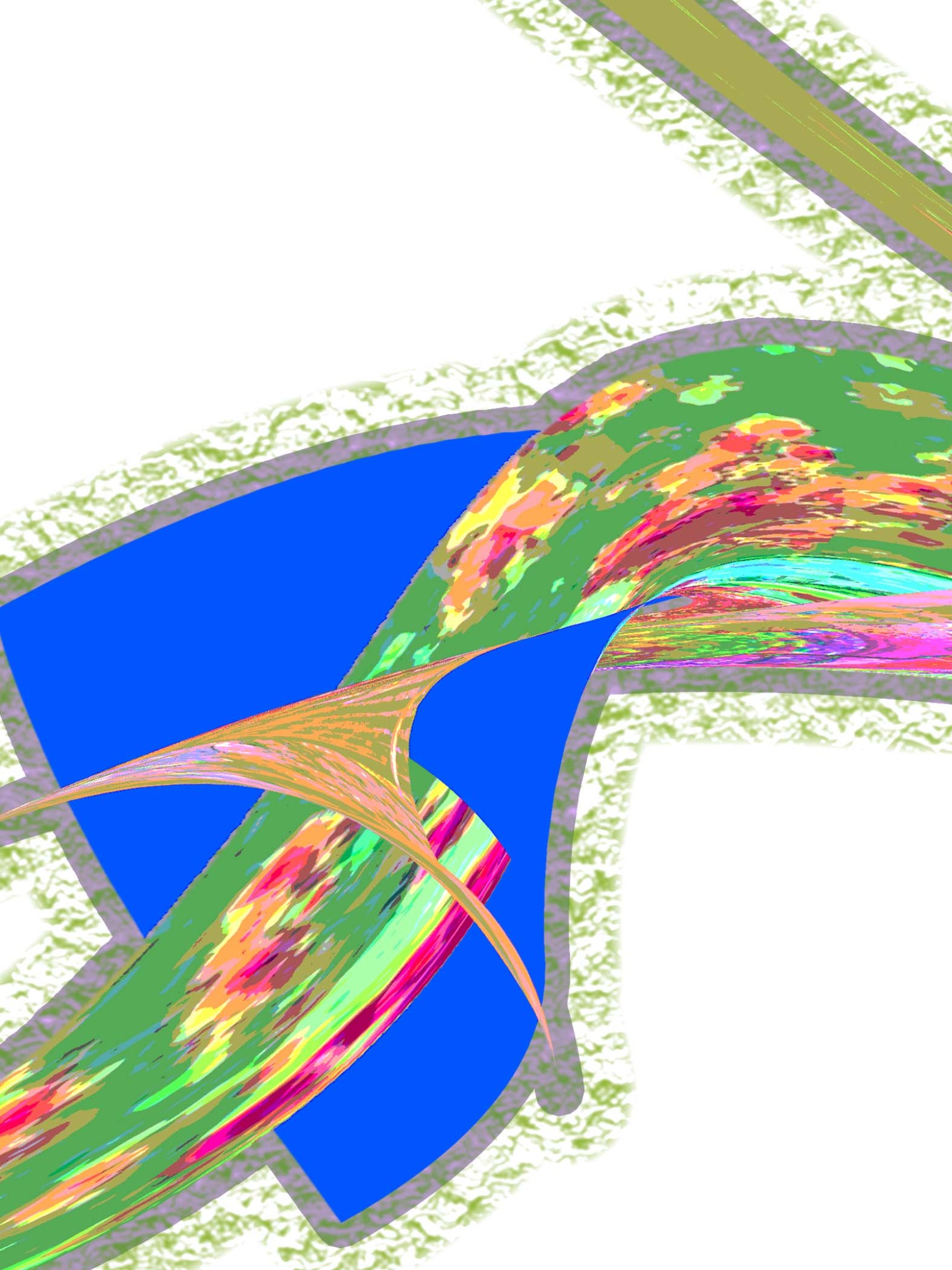 Sideways Earth, a colorful abstract digital artwork by L. Anne Greenspan